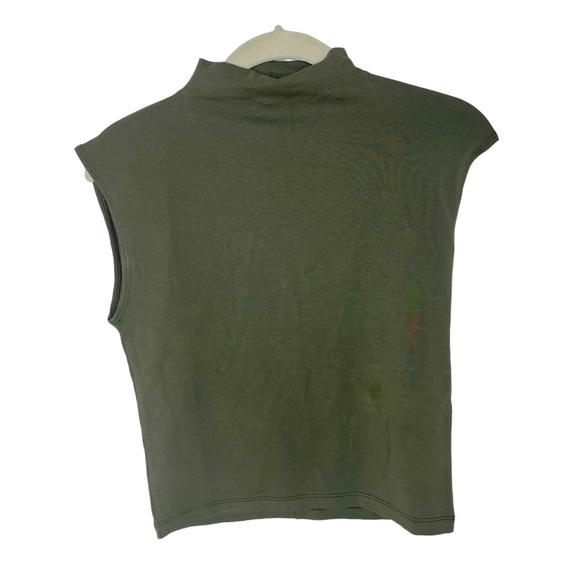 Madewell Tops - NEW WITH TAGS Madewell Olive Green Funnel Neck Sleeveless Crop Top Size XS